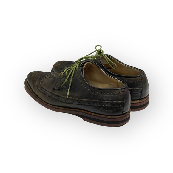 Scoop NYC x Walk Over 𖤐 Oxford Brogues Wingtips 𖤐 Olive Green 𖤐 9.5 𖤐 GQ Mag - Picture 5 of 16